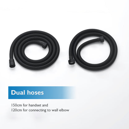 Decaura 9" Rain Shower Head Set Black Separate Water Inlet Elbow Round Gooseneck