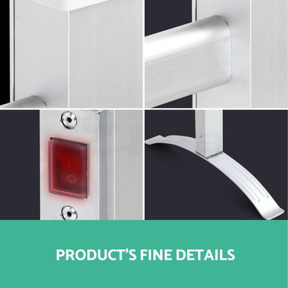 Devanti Electric Heated Towel Rail Rack Rails Freestanding Warm Aluminium Bar