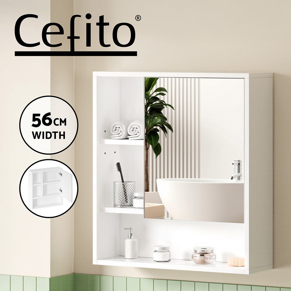 Cefito 560mm Bathroom Mirror Cabinet Medicine Adjustable Shelf Wall Mounted