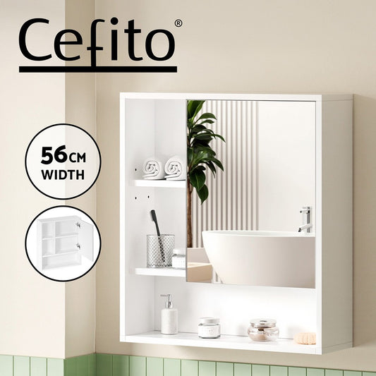Cefito 560mm Bathroom Mirror Cabinet Medicine Adjustable Shelf Wall Mounted