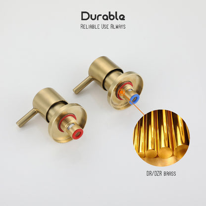 Decaura Brass Shower Taps 1/4 Turn Hot Cold Twin Mixer Tap Chrome/Black/Gold