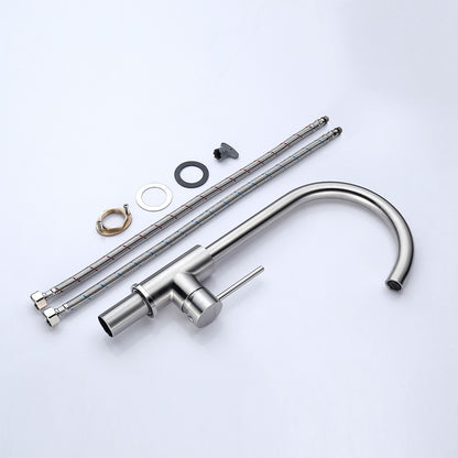 Decaura Kitchen Mixer Tap 360° Swivel Brushed Nickel Sink Faucet Gooseneck Arm