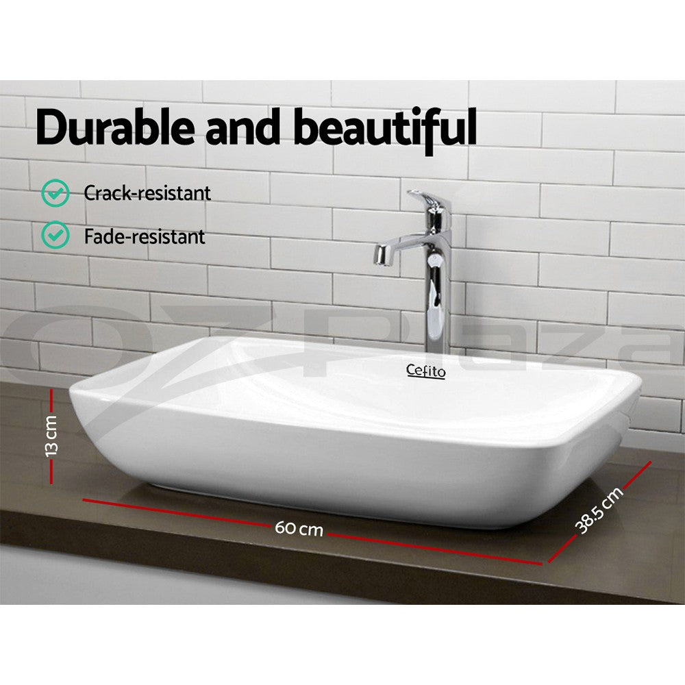 Cefito Ceramic Bathroom Basin Vanity Sink Above Counter Hand Wash Bowl White