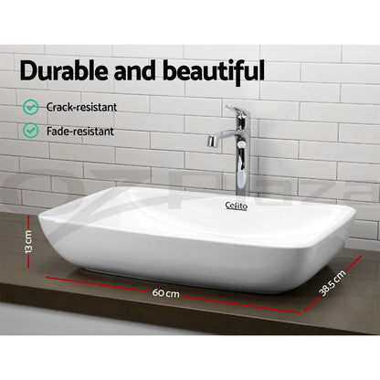Cefito Ceramic Bathroom Basin Vanity Sink Above Counter Hand Wash Bowl White