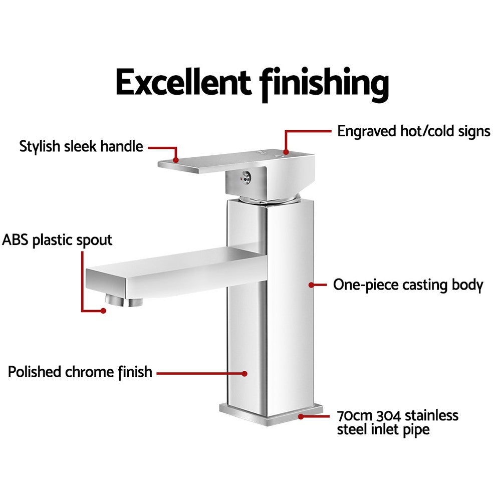 Cefito Bathroom Basin Mixer Tap Sink Faucet Swivel Silver