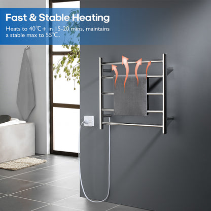 Decaura Heated Towel Rail Rack 304 Stainless Steel Freestanding/Wall Mounted