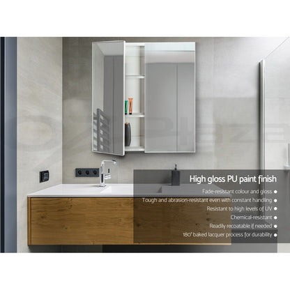 Cefito Bathroom Mirror Cabinet 600x720mm Vanity Medicine Shaving Makeup White