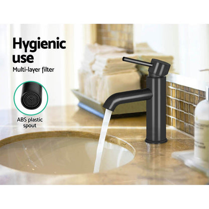 Cefito Bathroom Taps Basin Mixer Tap Faucet Sink Laundry Brass Swivel Black