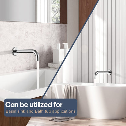Decaura WELS Bath Basin Laundry Wall Water Spout Round Chrome 1/4 Turn Twin Taps