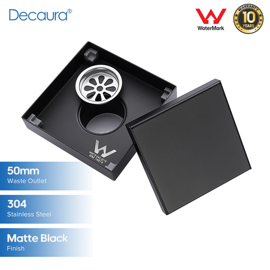 Decaura Shower Floor Waste Drain Grate 304 Stainless Steel Square 115mmx115mm