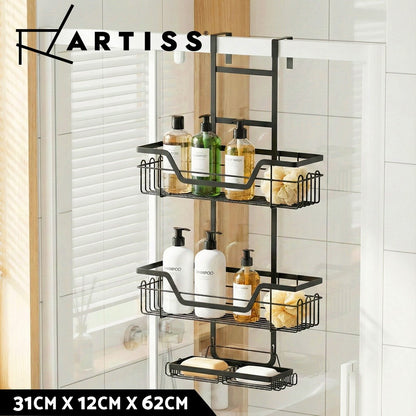 Artiss 3 Tier Over The Door Shower Caddy Hanging Bathroom Storage Organizer