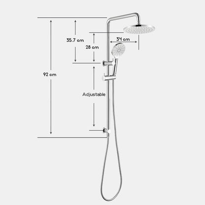 Decaura Shower Head Set Gooseneck Arm Brushed Gold/Black/Chrome/Gunmetal WELS
