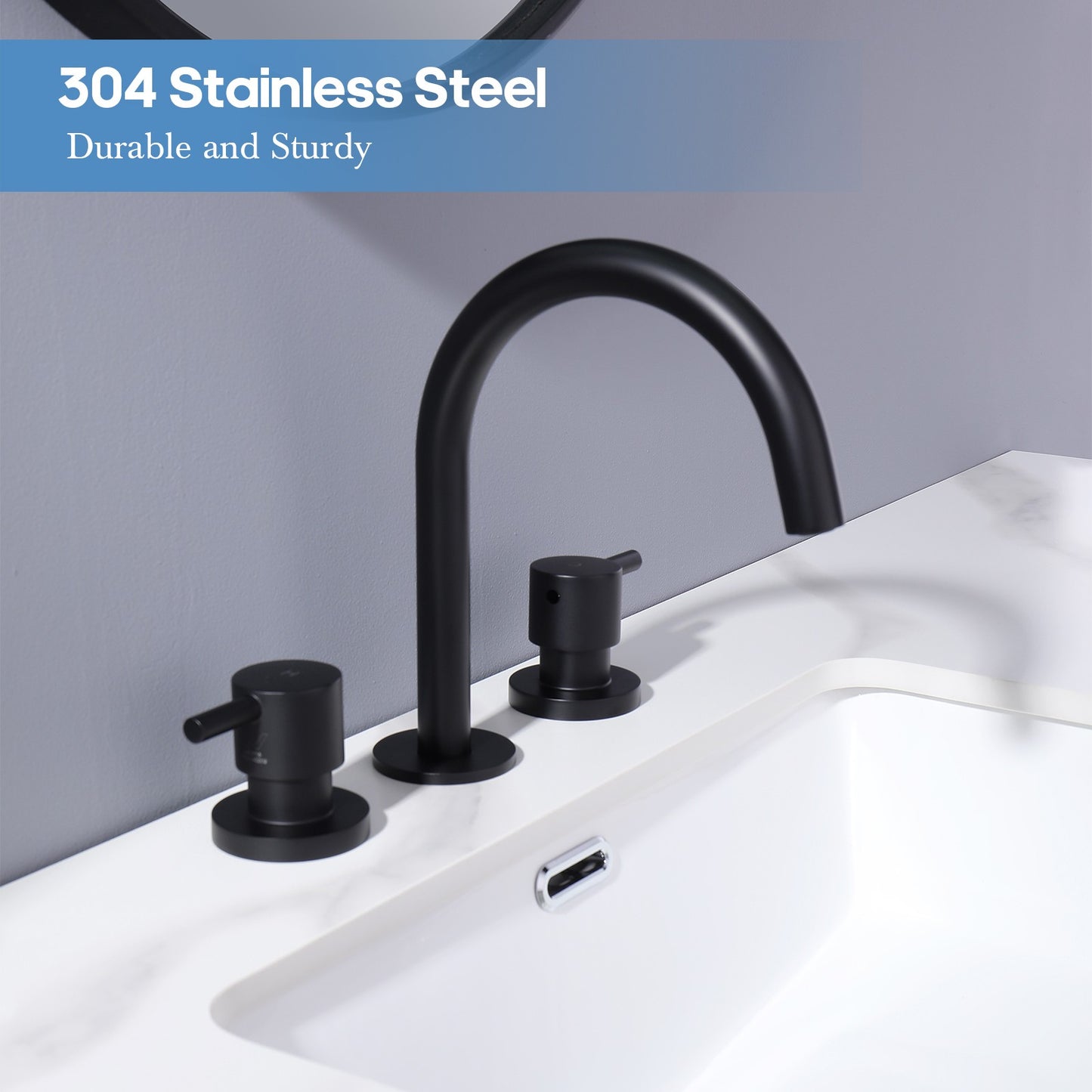 Decaura Basin Tap Set 1/4 Turn Swivel Spout Deck Mounted Gold/Black/Silver