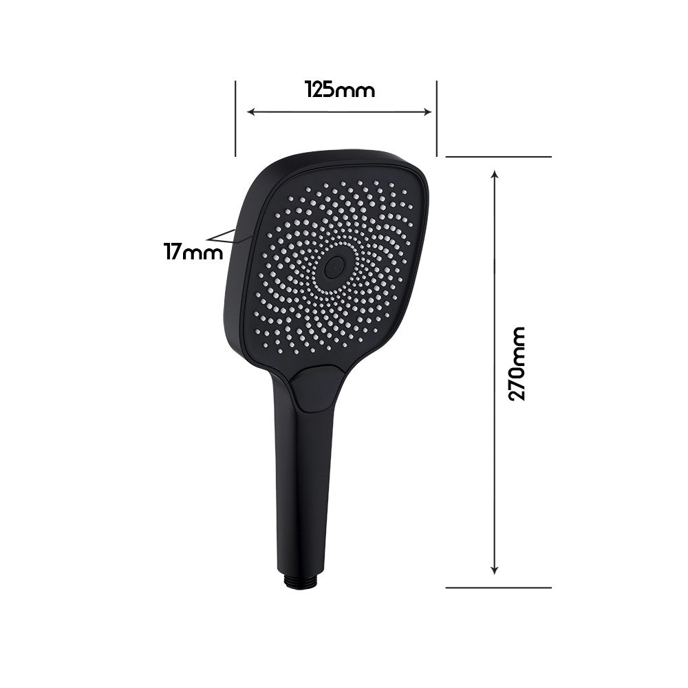 Decaura Round/Square Hand Held Shower Head 3/4/5-Mode Spray with Shower Hose
