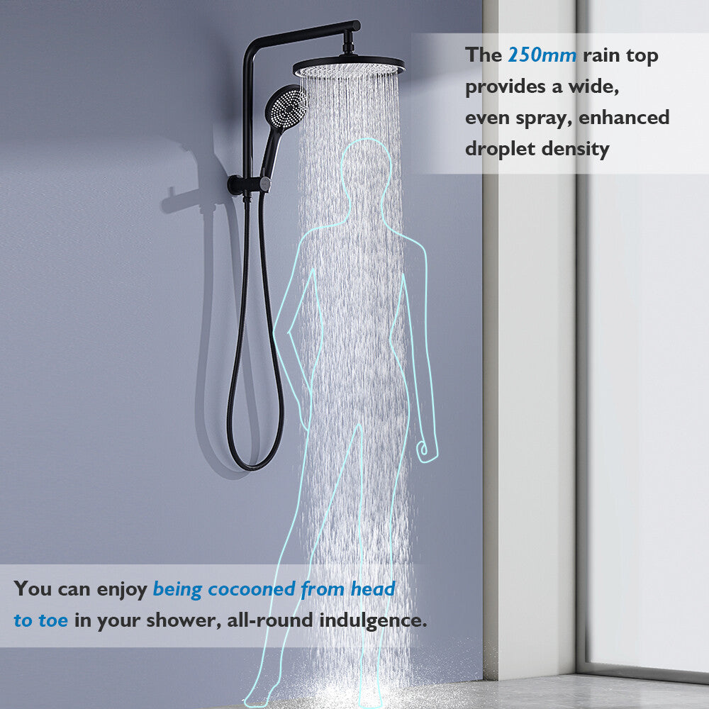 Decaura Dual Shower Head Set 10" Rain Shower 3-Mode Hand Shower Shower Mixer Tap
