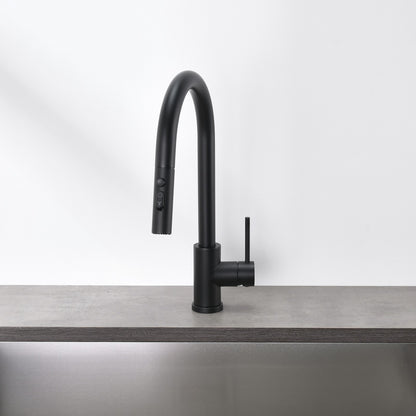 Decaura Kitchen Mixer Tap Pull Out Black 3-Mode Spray Head Sink Faucet Swivel