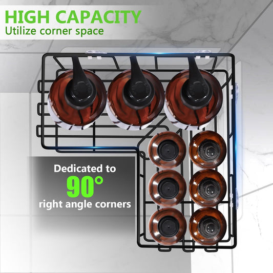 3x Shower Caddy Bathroom Suction Shelf Storage Shampoo Soap Holder No Drill