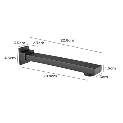Simpuls Square Bath Spout Brass Basin Water Bathtub Shower Mixer Taps Black