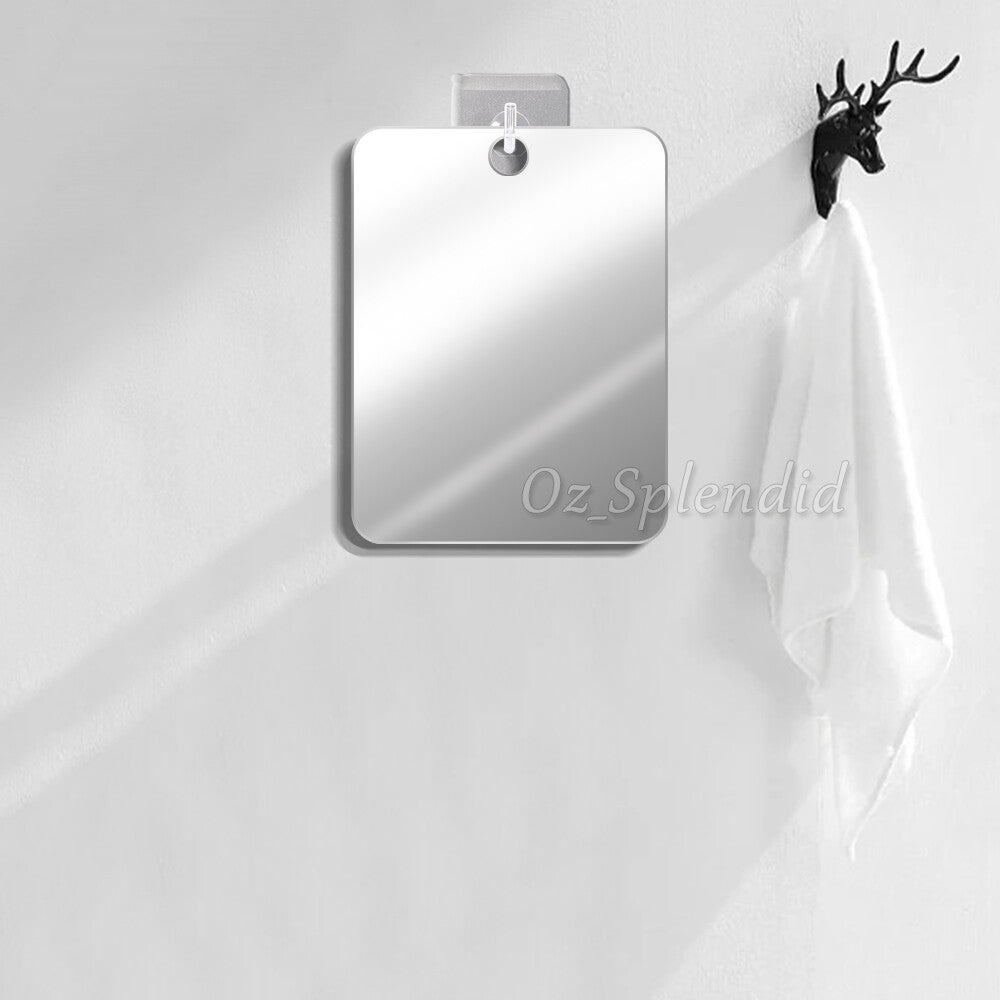 Anti-Fog Fog Free Shower Mirror Fogless Shaving Shave Mirror Bathroom 17X13cm