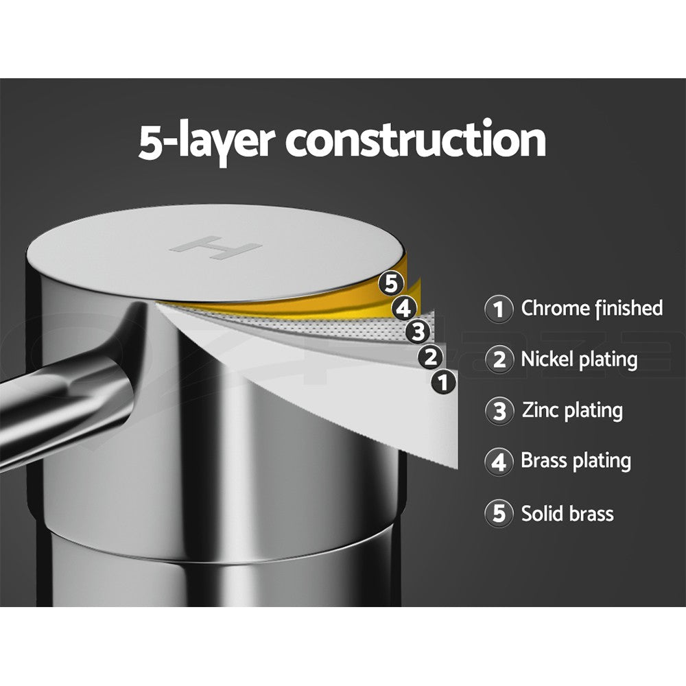 Cefito Bathroom Tap Shower Twin Tap Faucet Basin Sink Bath Swivel Chrome