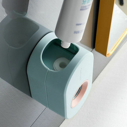 Toothbrush Holder Automatic Toothpaste Dispenser Bathroom Wall-mounted Rack NEW