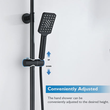 Decaura Square Shower Head Set  Black/Chrome Separate Water Inlet Wall Tapware