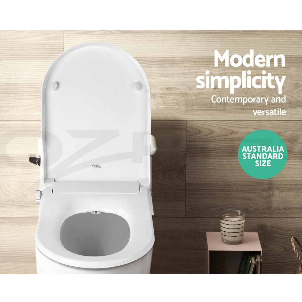 Cefito Non Electric Bidet Toilet Seat Cover Auto Smart Water Wash Dry Clean