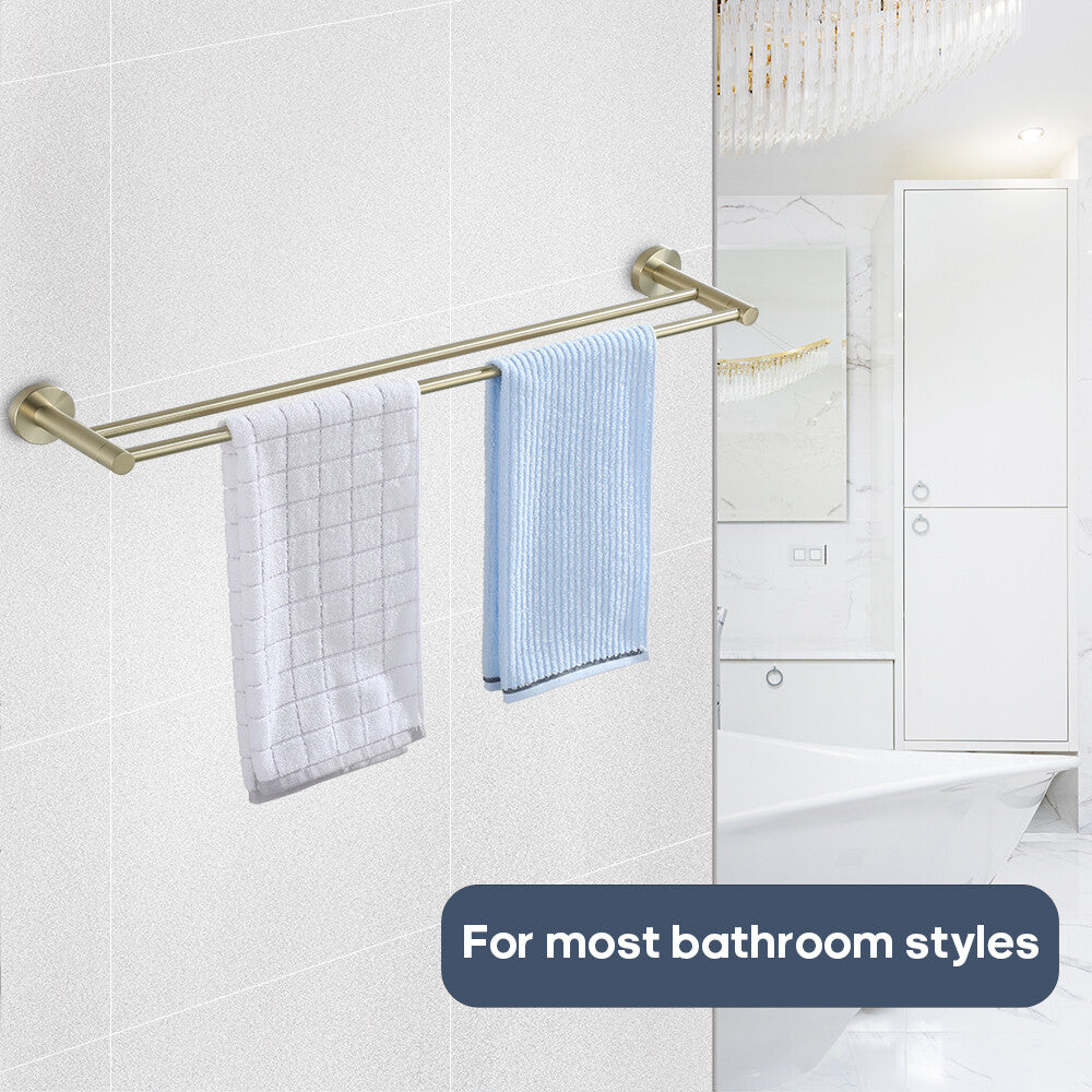Towel Racks 600mm 750mm Toilet Roll Holder Robe Hook Chrome Black Brushed Gold