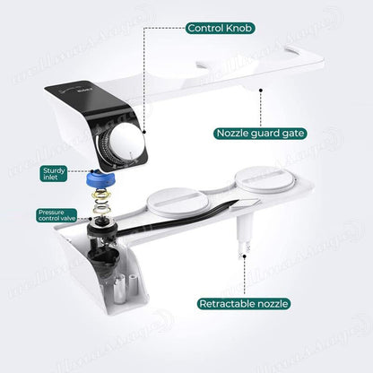 Hygiene Toilet Bidet Water Wash Clean Unisex Seat Attachment Sprayer Dual Nozzle
