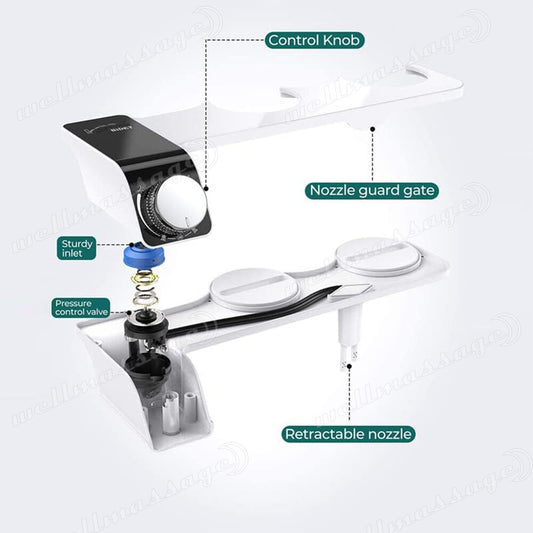 Hygiene Toilet Bidet Water Wash Clean Unisex Seat Attachment Sprayer Dual Nozzle