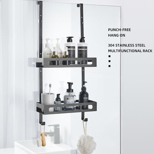 2 Tiers Bathroom Shower Caddy Hanging Shelf Bath Storage Holder Rack Organizer