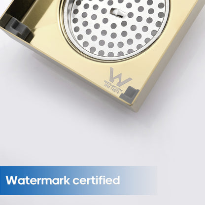 Decaura Shower Grate Drain Bathroom Floor Drain Brushed Gold Tile Insert 304SUS
