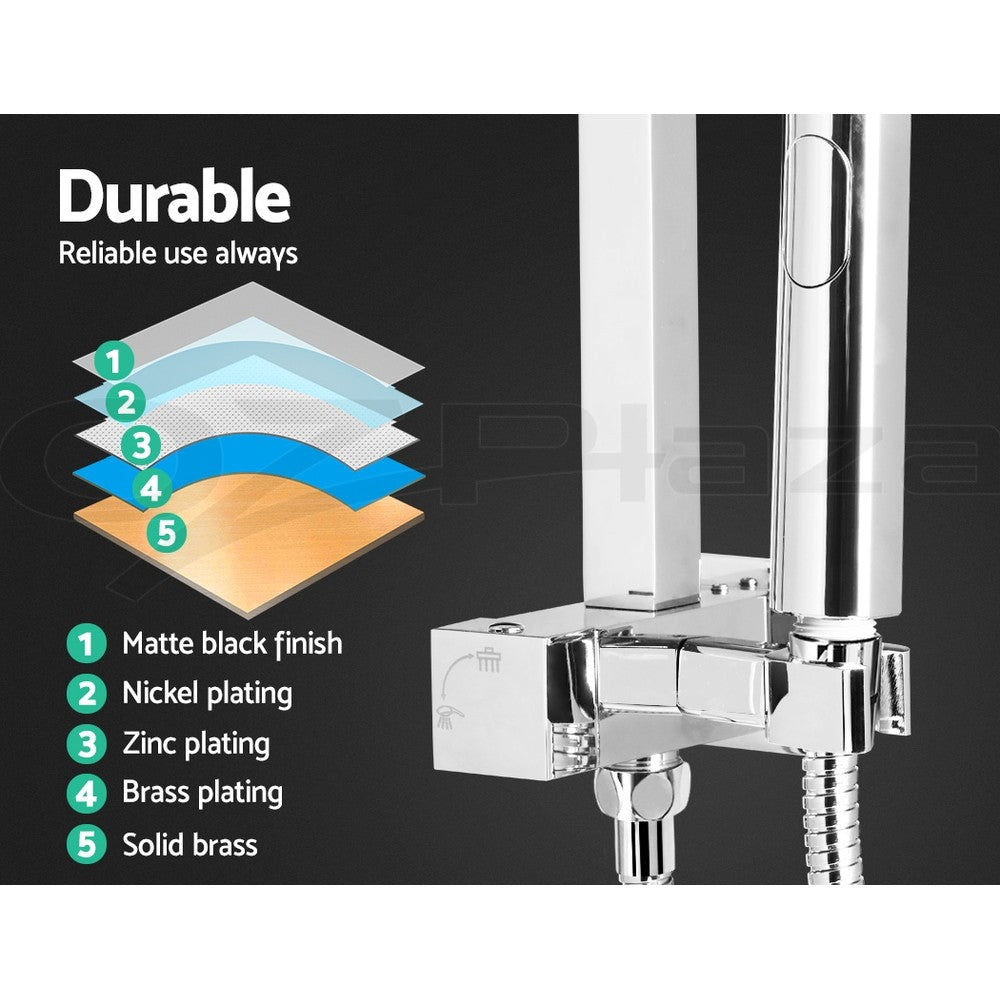 Cefito 8'' Rain Shower Head Set Square Handheld High Pressure Wall Chrome
