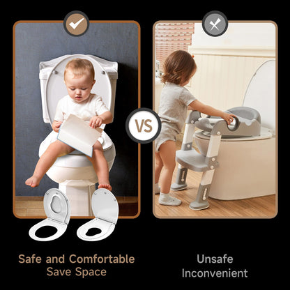 AQUATIZ Round Toilet Seat with Built-in Potty Training Seat, 2-in-1 Family Toile