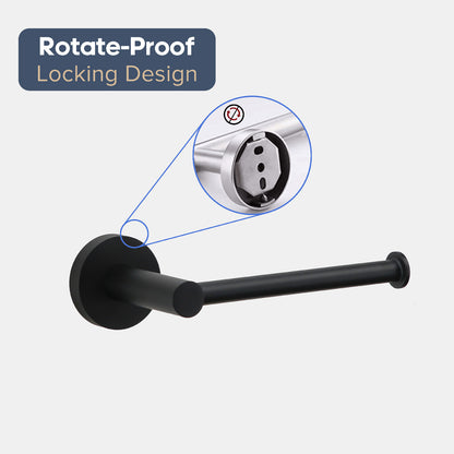 Decaura Towel Rail Racks 600mm/750mm Toilet Paper Roll Holder Hooks Holder Black