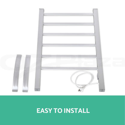 Devanti Electric Heated Towel Rail Rack Rails Freestanding Warm Aluminium Bar