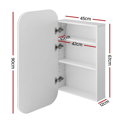 Cefito Bathroom Mirror Cabinet Medicine Shaving Arch Wall Hung 450x900mm White