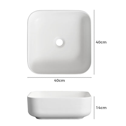 Simplus Bathroom Ceramic Basin Vanity Sink Hand Wash Bowl Above Counter 39X39CM