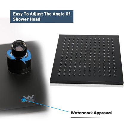 Decaura Square Rain Shower Head Set Matte Black Bathroom Wall Tapware Mixer Taps