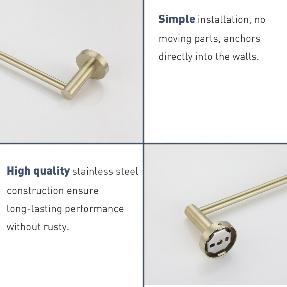 Towel Racks 600mm 750mm Toilet Roll Holder Robe Hook Chrome Black Brushed Gold