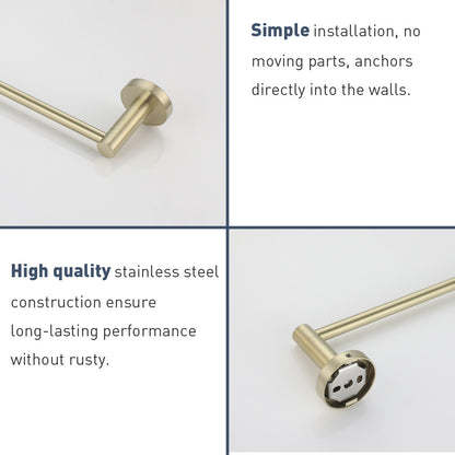 Towel Racks 600mm 750mm Toilet Roll Holder Robe Hook Chrome Black Brushed Gold