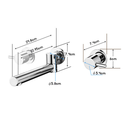 Decaura Bath Spout Wall Water Spout Basin Shower Mixer Taps Tapware Set Bathroom