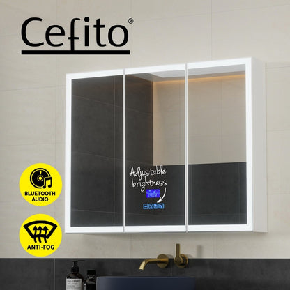 Bathroom Mirror Cabinet LED Light 900x720mm Medicine Wall Storage