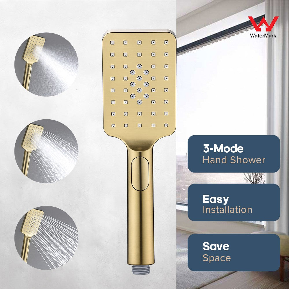 Decaura Round/Square Hand Held Shower Head 3/4/5-Mode Spray with Shower Hose