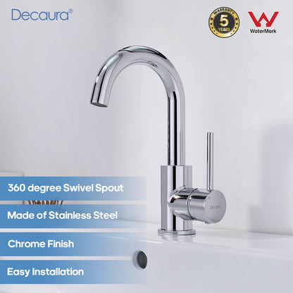 Decaura Bathroom Basin Vanity Mixer Tap Brushed Nickel/Chrome/Black/Brushed Gold