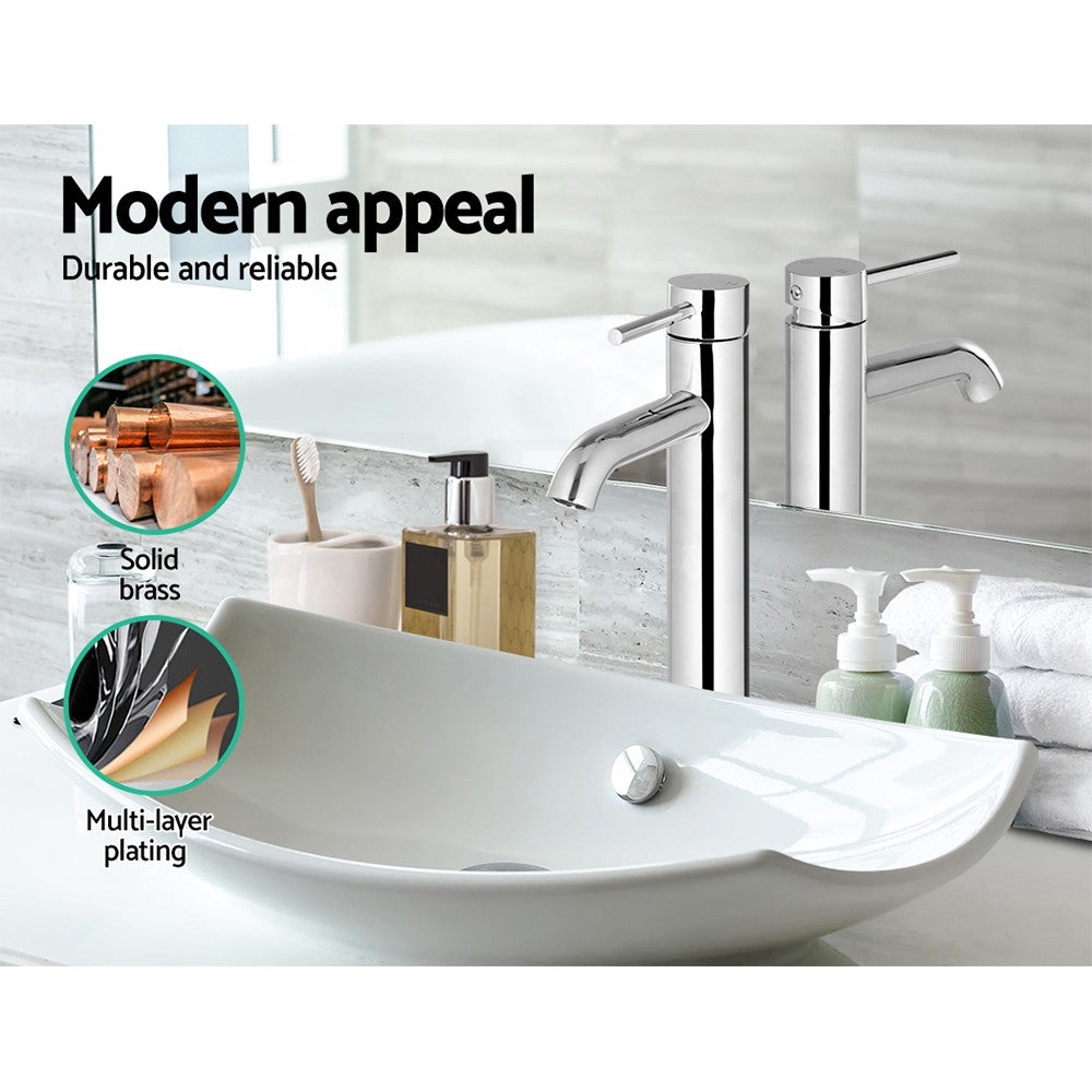 Cefito Bathroom Taps Basin Mixer Tap Laundry Faucet Sink Swivel Chrome Silver