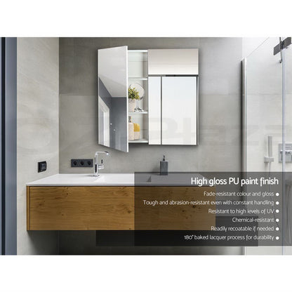 Cefito Bathroom Mirror Cabinet 750x720mm Vanity Medicine Shaving Makeup White