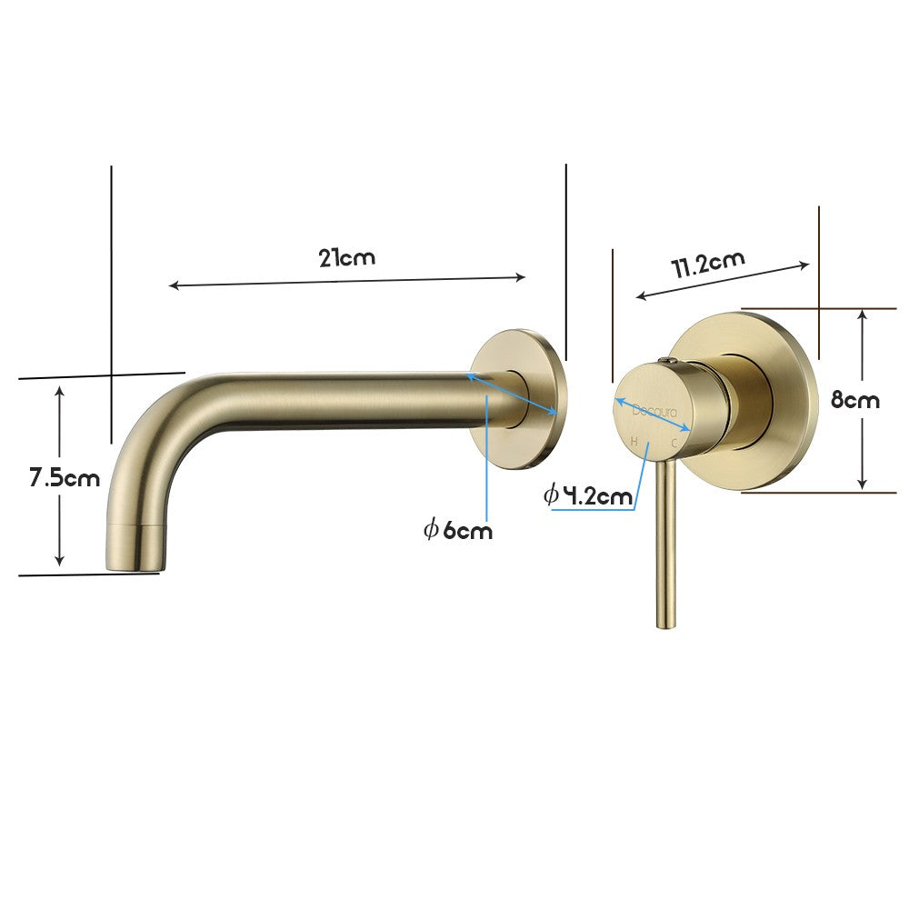 Decaura Bath Spout Wall Water Spout Basin Shower Mixer Taps Tapware Set Bathroom