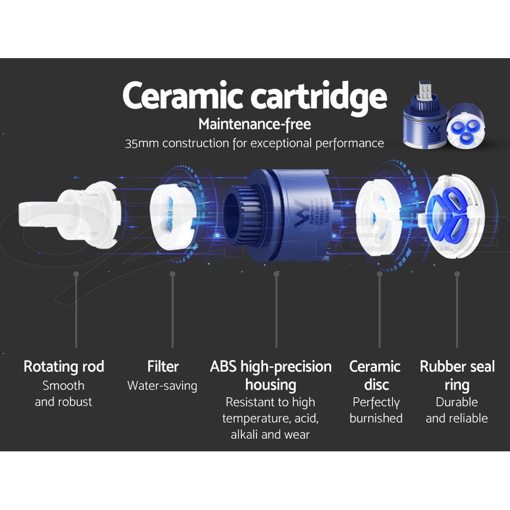 Cefito Bathroom Taps Basin Mixer Tap Faucet Sink Laundry Brass Swivel Black