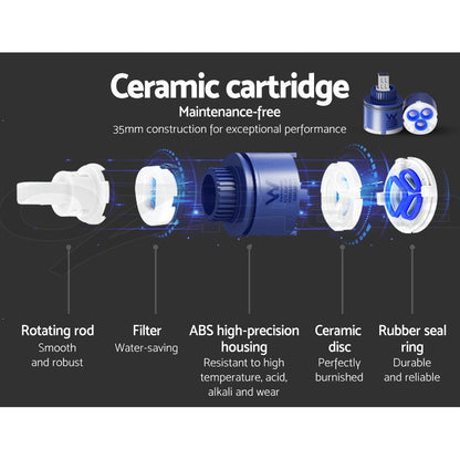 Cefito Bathroom Taps Basin Mixer Tap Faucet Sink Laundry Brass Swivel Black